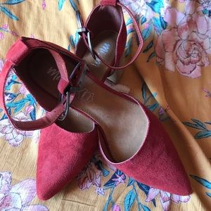 Red Block heeled Maryjane.